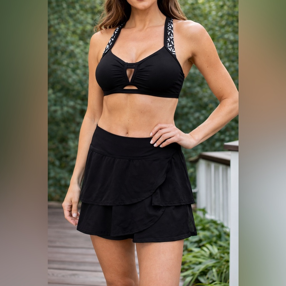 Coco Reef Black Athletic Skort with Built-In Shorts